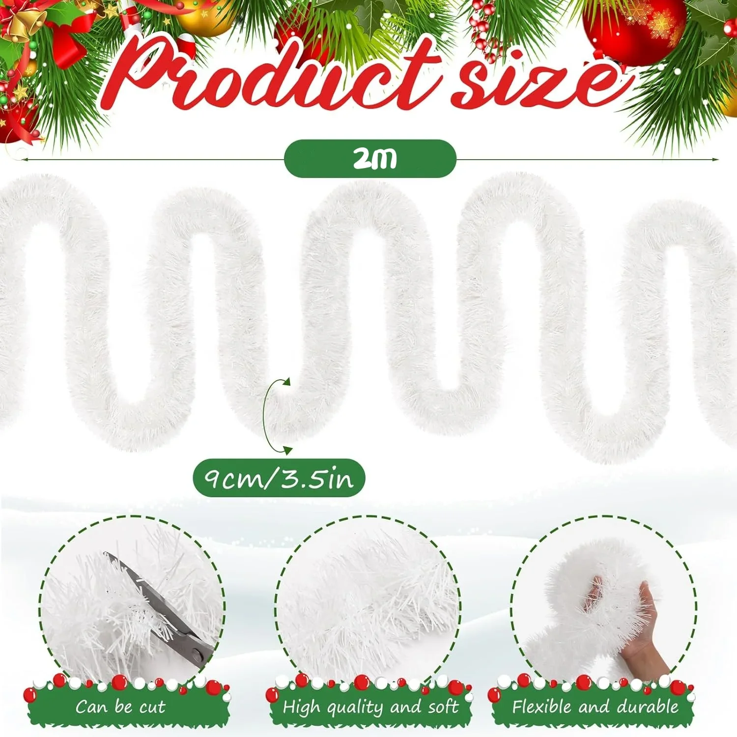 1 Stück 2m Weihnachts-Lametta- – Tinsel Garland Decoration Bewertung und Preis