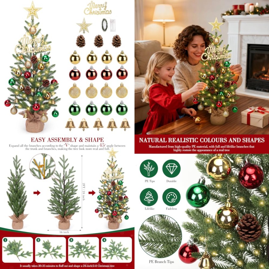 60 cm Mini-Weihnachtsbaum, Tis – Christmas Tree Artificial Bewertung und Preis